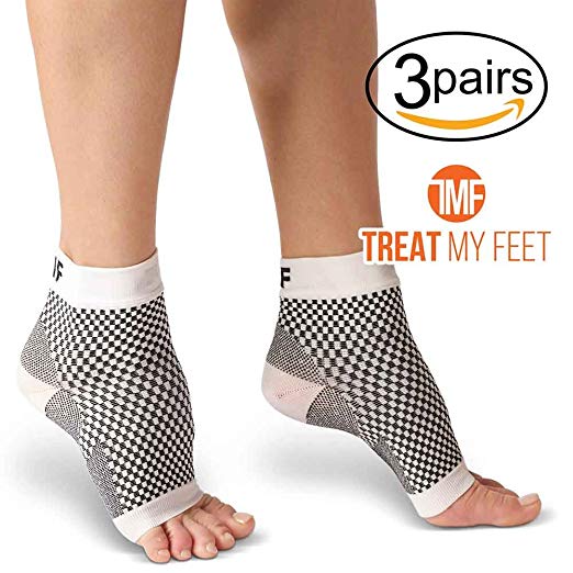 Plantar Fasciitis Compression Socks by Treat My Feet – Relief from Foot Pain, Swelling & Edema – Improves Blood Circulation, Achilles Heel & Arch Support – FDA Registered Ankle Sock (XL - 3 Pack)