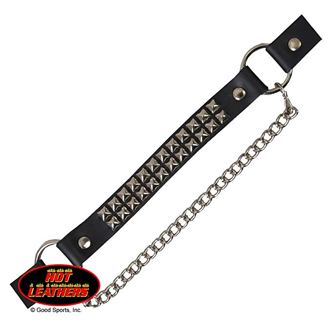 Pyramid Studded Leather Boot Strap and Chain