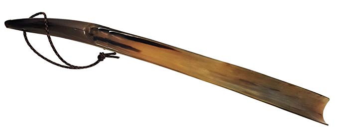 Handcrafted 20 inches Shoehorn made from Original Polished Horn with Leather Thong Extra Long Great for Shoes and Boots Disease Free