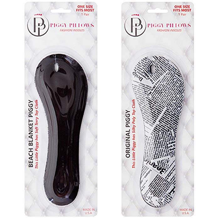 Piggy Pillows-Sandal Insoles Black Newsprint Duo Pack