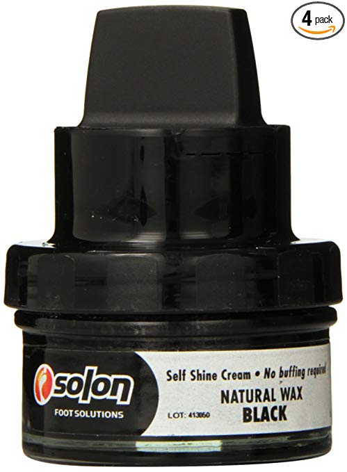 Solon Foot Solutions Self Shine Cream, Black, 3-Ounce (Pack of 4)