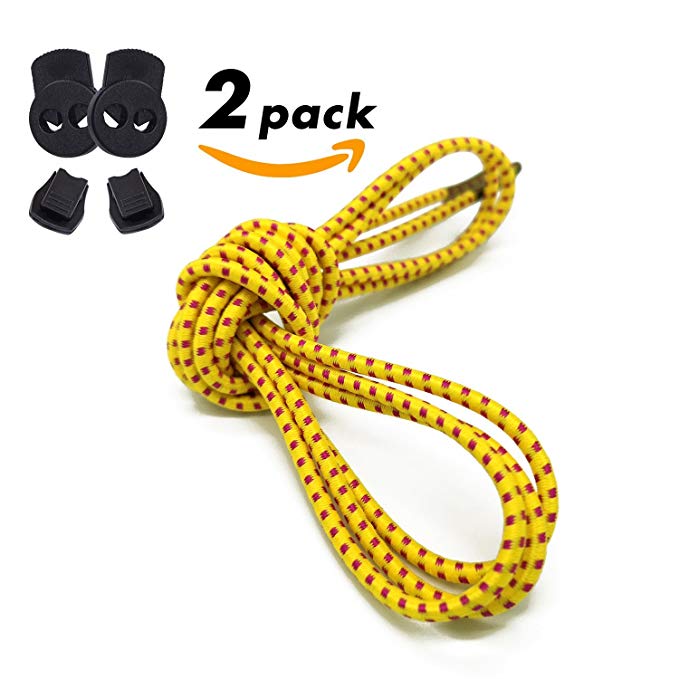 No Tie Shoelaces, UNIKOS Elastic Shoe Laces for Kids and Adults for Sneaker Marathon Running Working Shoe Hiking Boots