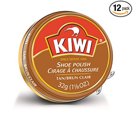 Kiwi Shoe Polish, Tan, 32g (Pack of 12)