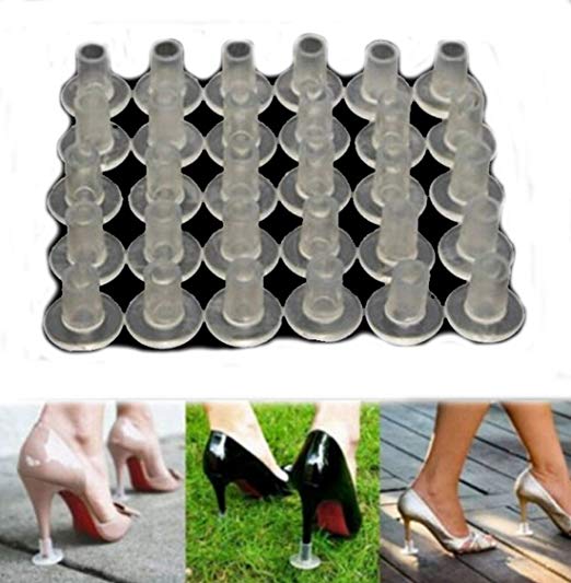 Flyusa 20 Pairs Cylinder Shape High Heel Protectors Shoes Stopper Cover Clear -Walk Safely on High Heels Shoe Cover,Fits for Heel Size 0.39 inch