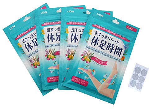 LION Foot Patch Relieve Tired Resting Time Neat Foot 6pcs X 4Set = 24pcs