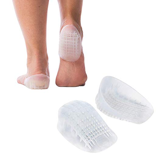 TuliGEL Heavy Duty Heel Cups (2 Pair) - Extra Comfort & Extra Cushion for Sever’s Disease, Plantar Fasciitis, Heel Protection (Small, Under 80lbs)