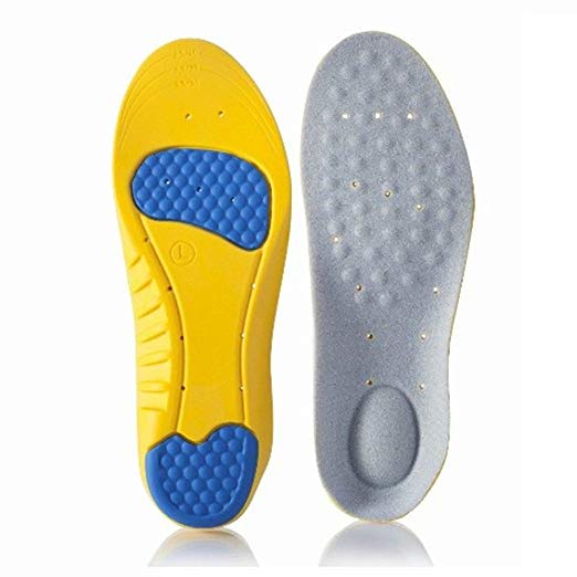 Zlvo Arch Support Memory Foam Silicone Gel Shock Absorption and Cushioning Sports Athletic Adjustable Insole (Men's size 8-12 or Women's size 10-14 )