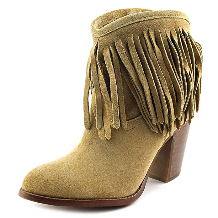 Frye Ilana Fringe Short Women US 7.5 Tan Bootie